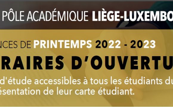 Vacances de printemps et salles d’études